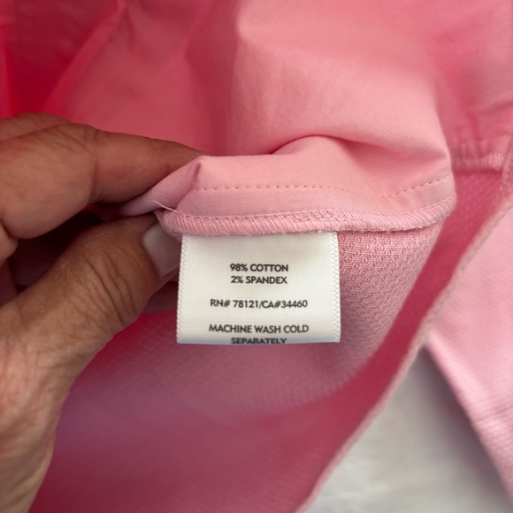 NWOT Eileen Fisher Pink 98% Cotton Pique Lapel Collar Jacket SZ L P  Full Zip - Picture 8 of 9